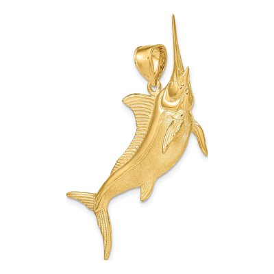 14K Yellow Gold 3-D Marlin Pendant – view 6