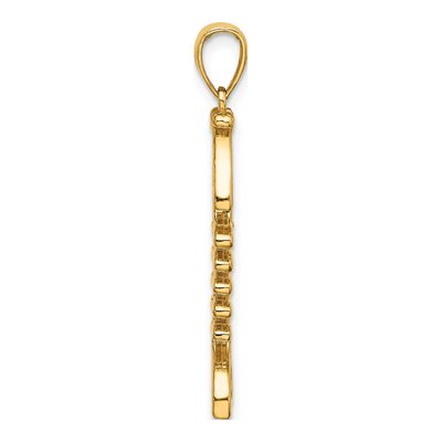 14K Yellow Gold 3D Fishbone Pendant – view 3