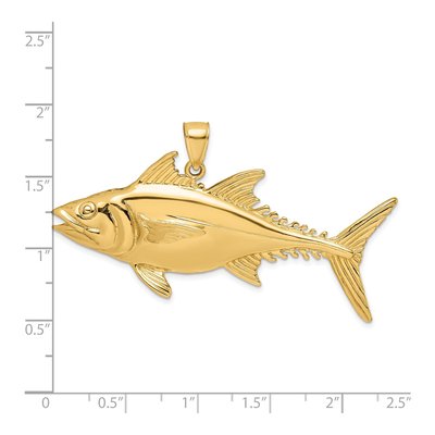 14K Yellow Gold 3-D Skipjack Tuna Fish Charm – view 4