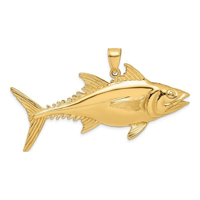14K Yellow Gold 3-D Skipjack Tuna Fish Charm – view 5