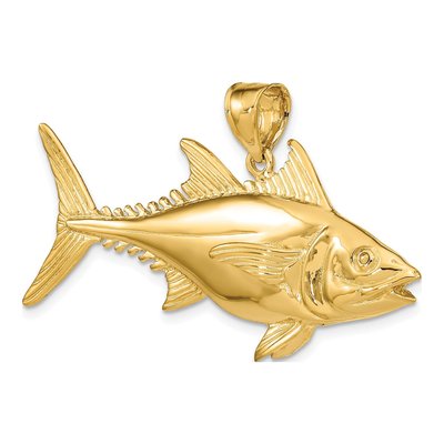 14K Yellow Gold 3-D Skipjack Tuna Fish Charm – view 6