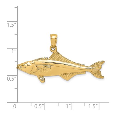 14K Yellow Gold 3-D Cobia Fish Pendant – view 4