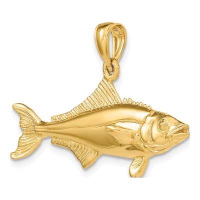 14K Yellow Gold 3-D Cobia Fish Pendant – view 6