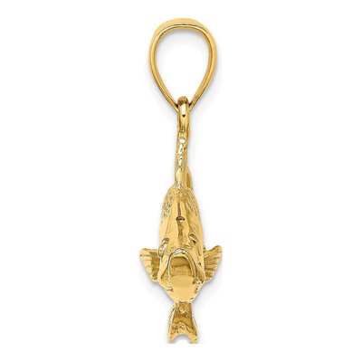 14K Yellow Gold 3-D Tarpon Fish Pendant – view 3