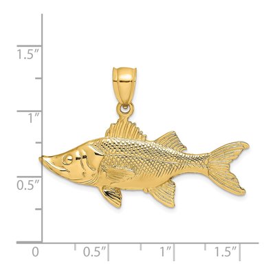 14K Yellow Gold 3-D Tarpon Fish Pendant – view 4