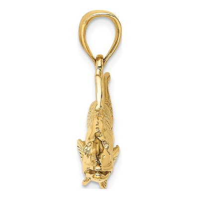 14K Yellow Gold 3-D Snook Fish Charm – view 3