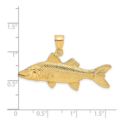14K Yellow Gold 3-D Snook Fish Charm – view 4