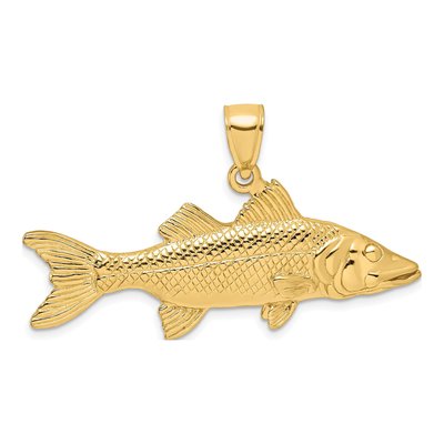 14K Yellow Gold 3-D Snook Fish Charm – view 5
