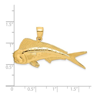 14K Yellow Gold Dorado Mahi-Mahi Pendant – view 4