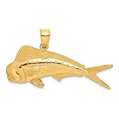 14K Yellow Gold Dorado Mahi-Mahi Pendant
