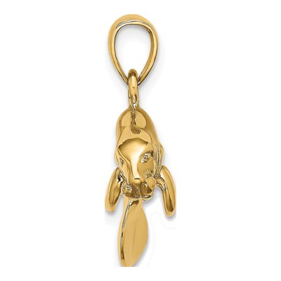 14K Yellow Gold 3-D Swimming Manatee Charm – view 3