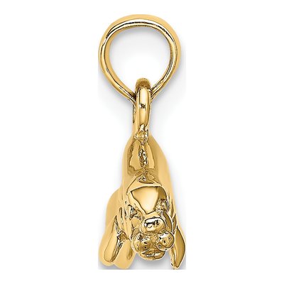 14K Yellow Gold 3D Manatee Pendant – view 3