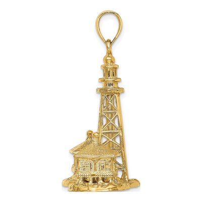14K Yellow Gold Sanibel Lighthouse Pendant – view 3