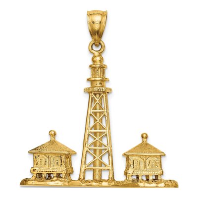 14K Yellow Gold Sanibel Lighthouse Pendant – view 4