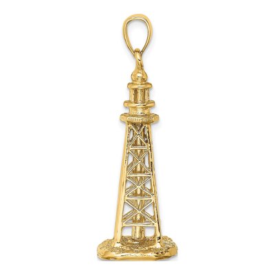 14K Yellow Gold 3-D Sanibel Island Lighthouse Charm – view 2