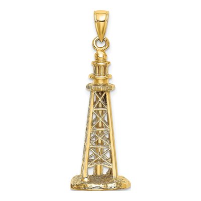 14K Yellow Gold 3-D Sanibel Island Lighthouse Charm – view 3