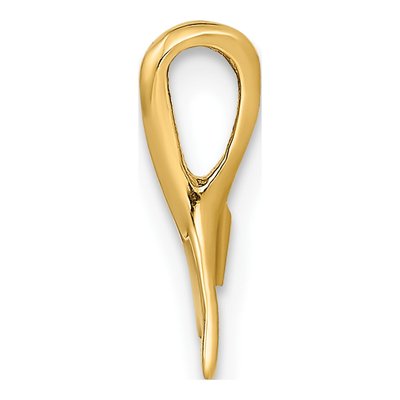 14K Yellow Gold Mini Whale Tail Slide Pendant – view 3