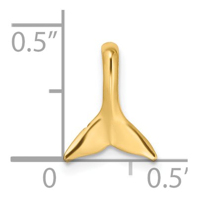14K Yellow Gold Mini Whale Tail Slide Pendant – view 4