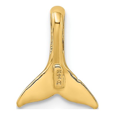 14K Yellow Gold Mini Whale Tail Slide Pendant – view 5