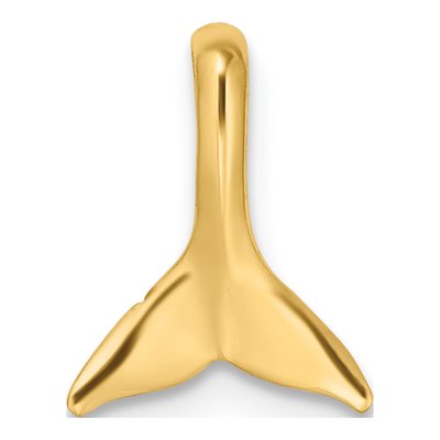 14K Yellow Gold Mini Whale Tail Slide Pendant