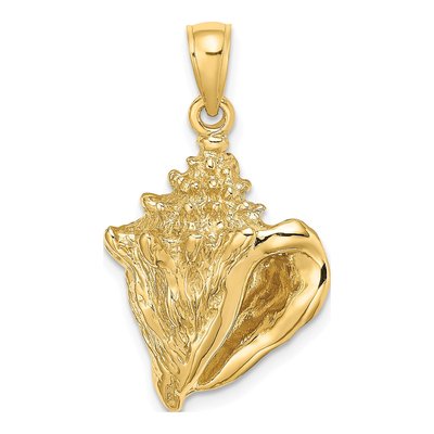14K Yellow Gold Conch Shell Charm