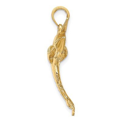 14K Yellow Gold 3D Blue Marlin Pendant – view 3