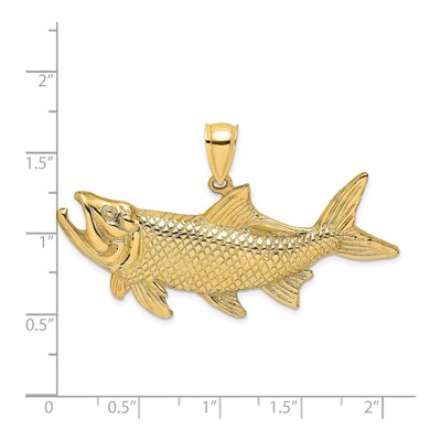 14K Yellow Gold Large Tarpon Fish Charm – view 4