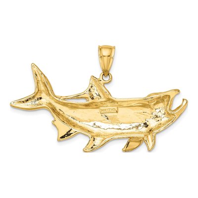 14K Yellow Gold Large Tarpon Fish Charm – view 5