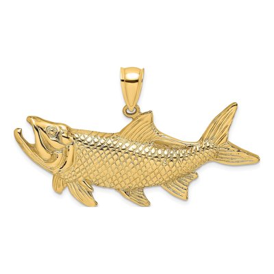 14K Yellow Gold Large Tarpon Fish Charm