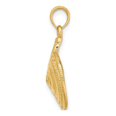 14K Yellow Gold Textured Troca Shell Charm – view 3