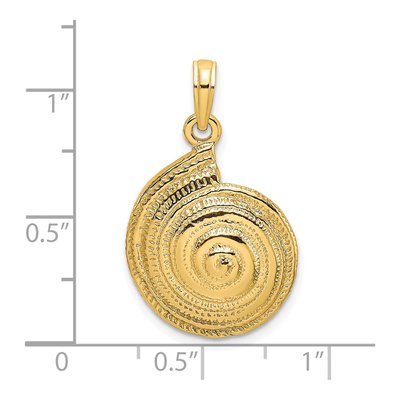 14K Yellow Gold Textured Troca Shell Charm – view 4
