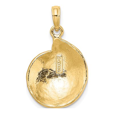 14K Yellow Gold Textured Troca Shell Charm – view 5