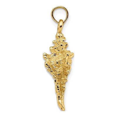 14K Yellow Gold 3-D Conch Shell Pendant – view 3