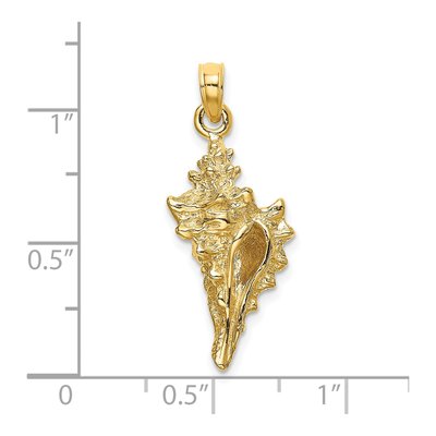 14K Yellow Gold 3-D Conch Shell Pendant – view 4