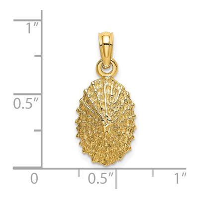 14K Yellow Gold Textured Limpet Shell Charm – view 4