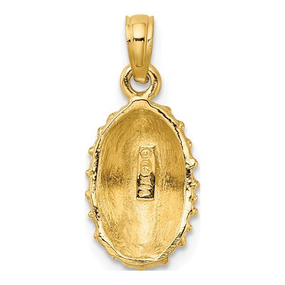 14K Yellow Gold Textured Limpet Shell Charm – view 5