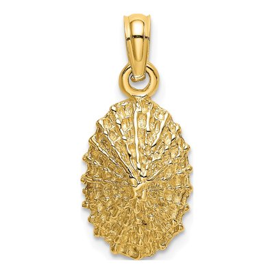 14K Yellow Gold Textured Limpet Shell Charm