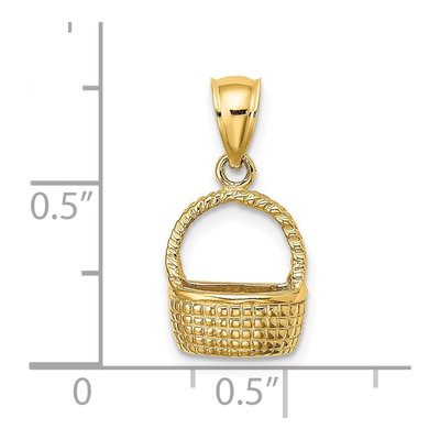 14K Yellow Gold Basket Charm – view 4