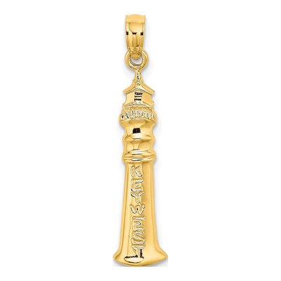 14K Yellow Gold Key West Lighthouse Charm