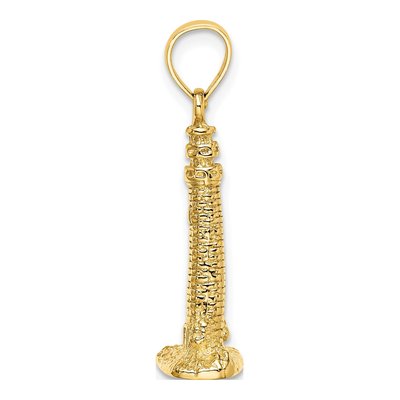 14K Yellow Gold 3D Cape May Lighthouse Charm – view 3