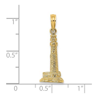 14K Yellow Gold 3D Cape May Lighthouse Charm – view 4