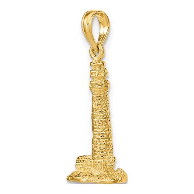 14K Yellow Gold 3D Cape May Lighthouse Charm – view 6