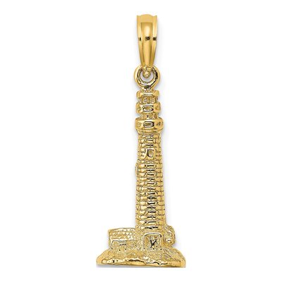 14K Yellow Gold 3D Cape May Lighthouse Charm