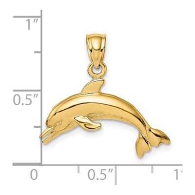 14K Yellow Gold Dolphin Pendant – view 4