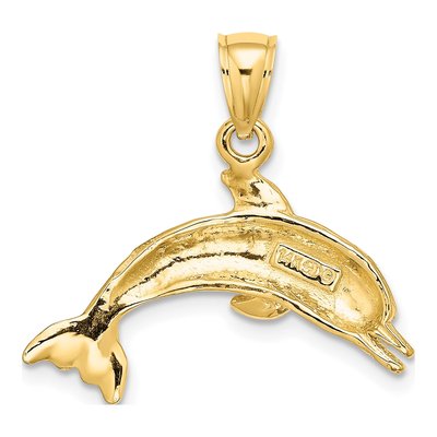 14K Yellow Gold Dolphin Pendant – view 5