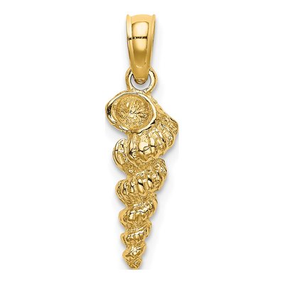 14K Yellow Gold Mini Wentletrap Shell Pendant