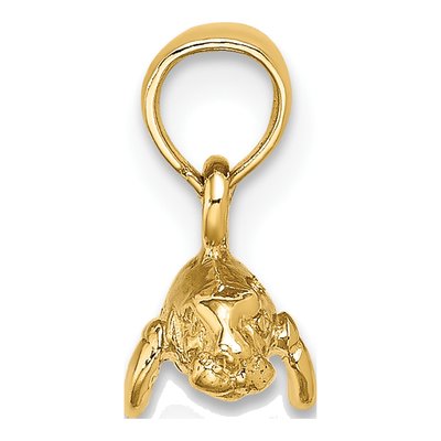 14K Yellow Gold 3D Mini Manatee Pendant – view 3