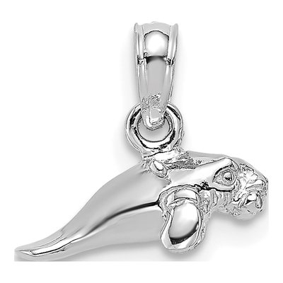14K White Gold 3D Manatee Pendant – view 5