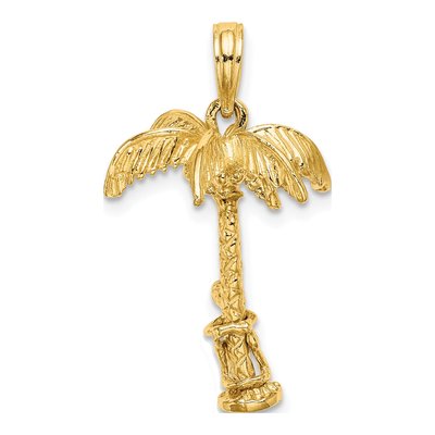 14K Yellow Gold 3D Palm Tree Charm – view 5