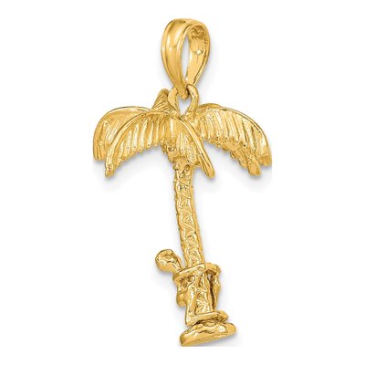 14K Yellow Gold 3D Palm Tree Charm – view 6